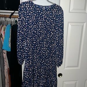 SHEIN Navy and Pink Long Sleeve Dress